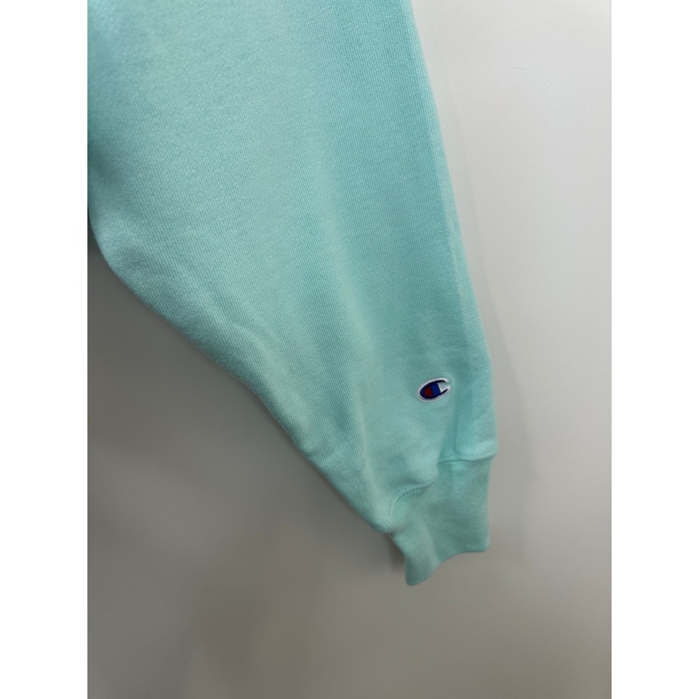 NWOT Champion Reverse Weave Cropped Cut Off Hoodie Sweatshirt Blue M Oversized - Picture 5 of 11